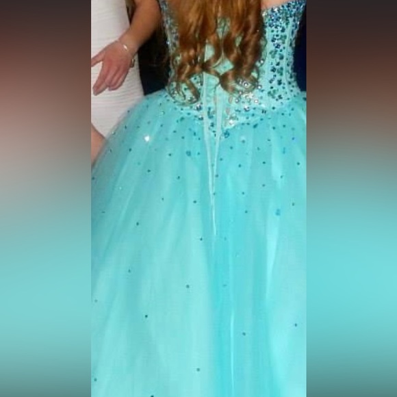 Teal Sweet 16 dress - prom dress - quinceanera dress - Picture 5 of 11